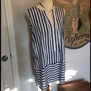 Blue and white striped top
